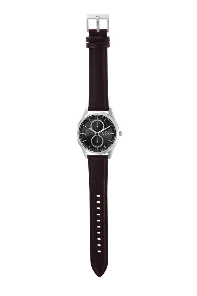 Armani exchange best sale black leather watch