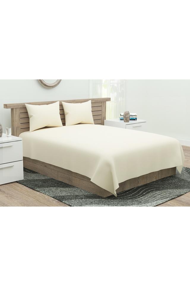 Buy PORTICO Solid Double Bed Sheet with Pillow Cover Shoppers Stop