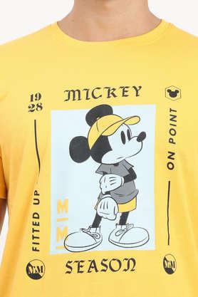 Buy COOFT Mickey Mouse Printed Cotton Blend Regular Fit Men s T