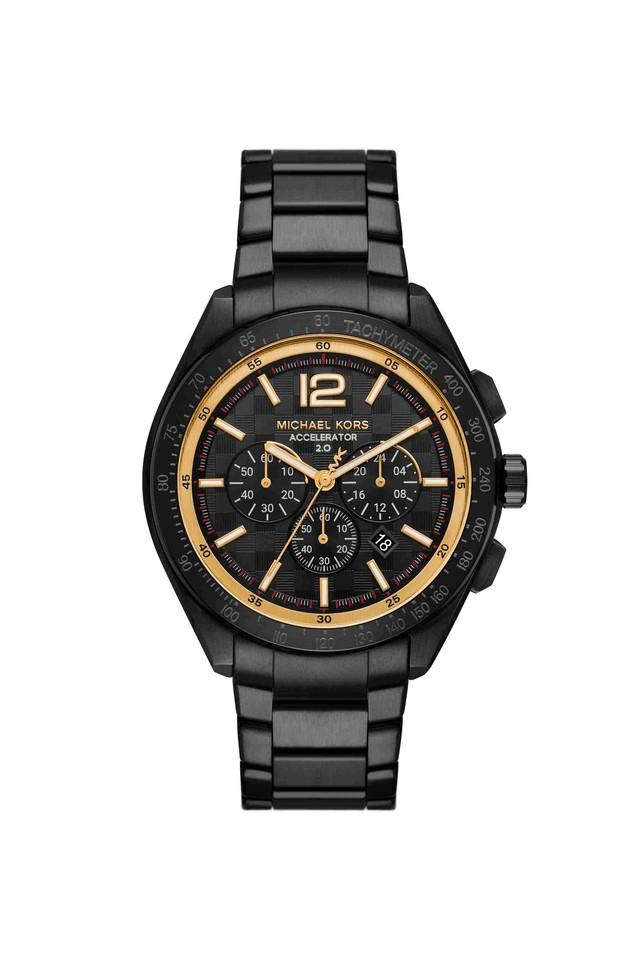 Buy MICHAEL KORS Accelerator 2 44 mm Black Dial Stainless Steel Chronograph Watch for Men MK9179 Shoppers Stop