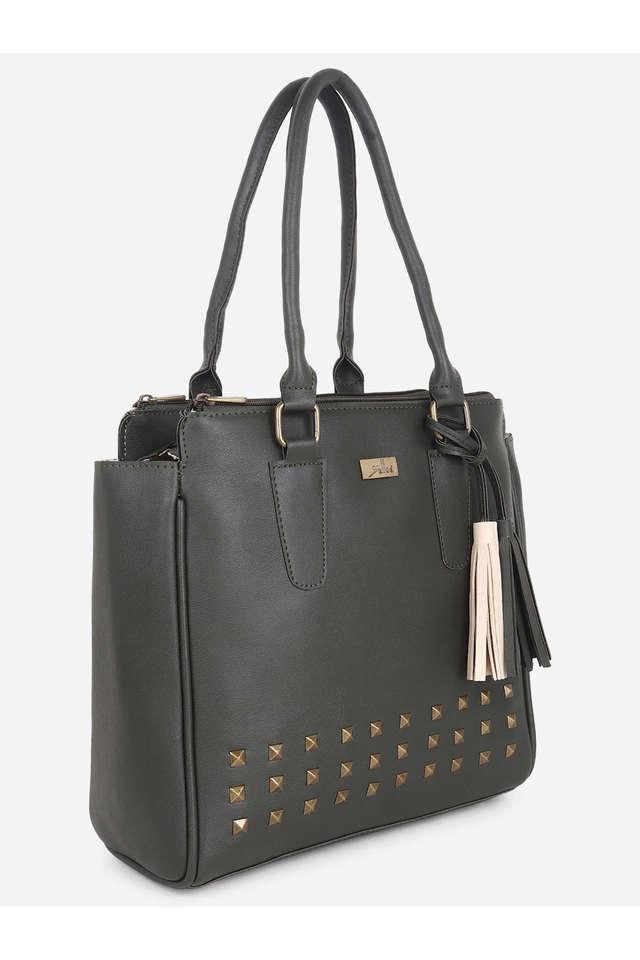 Leather multi compartment online handbag