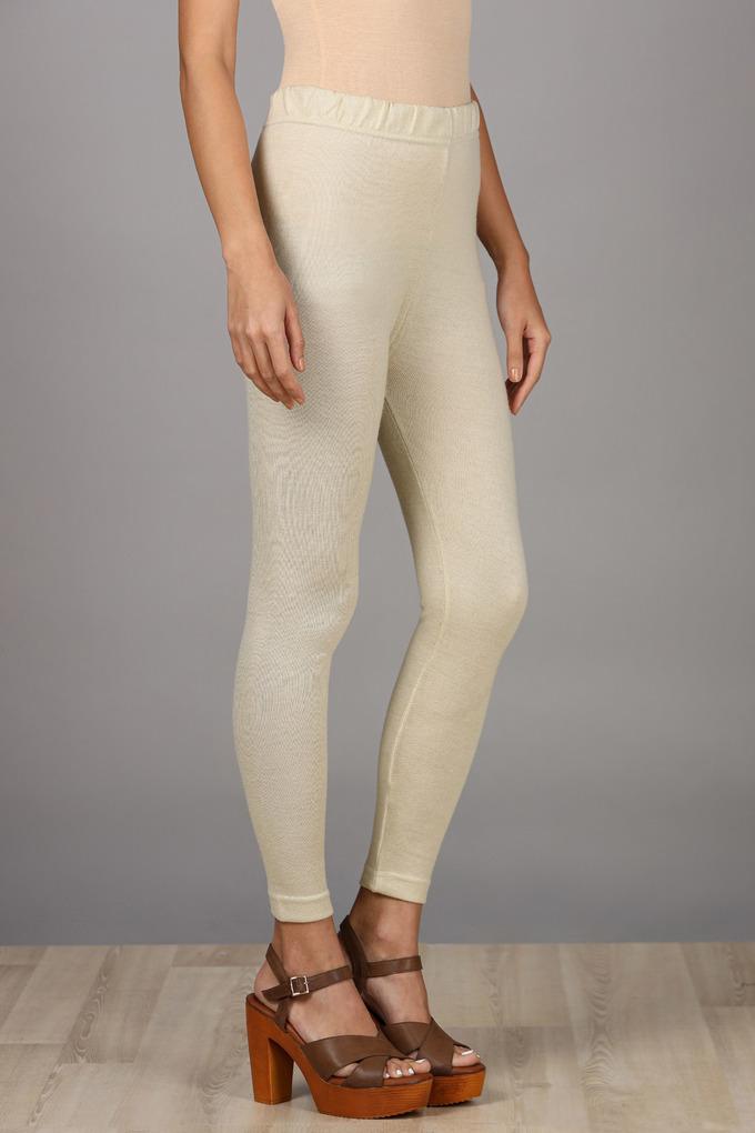 Buy Biba Off White Regular Fit Leggings for Women Online @ Tata CLiQ