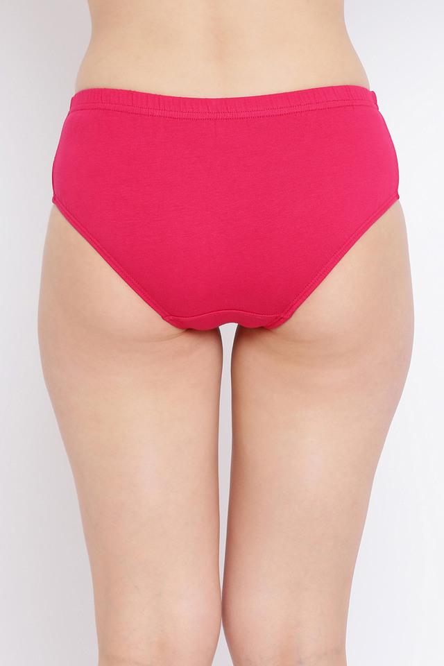 Buy CLOVIA Pink Women's Cotton Mid Waist Hipster Panty with Inner