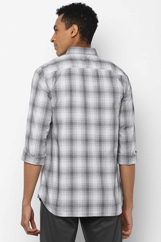 Buy ALLEN SOLLY Grey Mens Regular Fit Checks Shirt