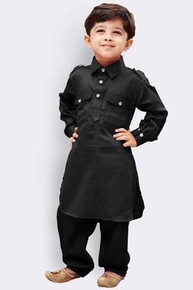 Buy VASTRAMAY Boys Black Cotton Pathani Suit Set Shoppers Stop