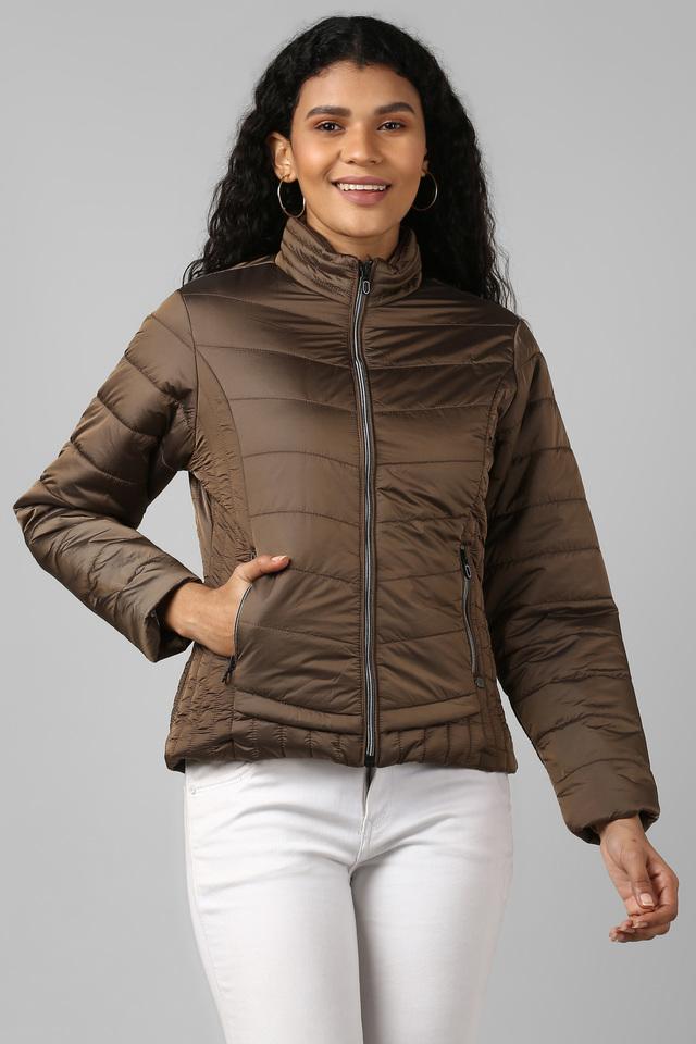 Buy DUKE Grey Womens Slim Fit Solid Collared Jacket Shoppers Stop