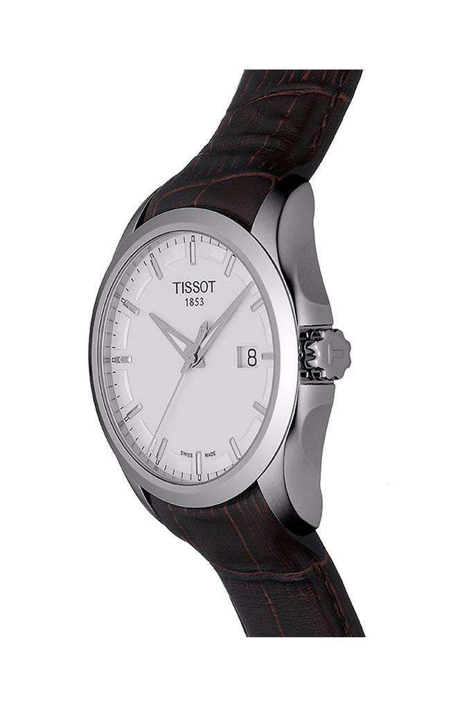 Buy TISSOT Mens White Dial Leather Analogue Watch T0354101603100