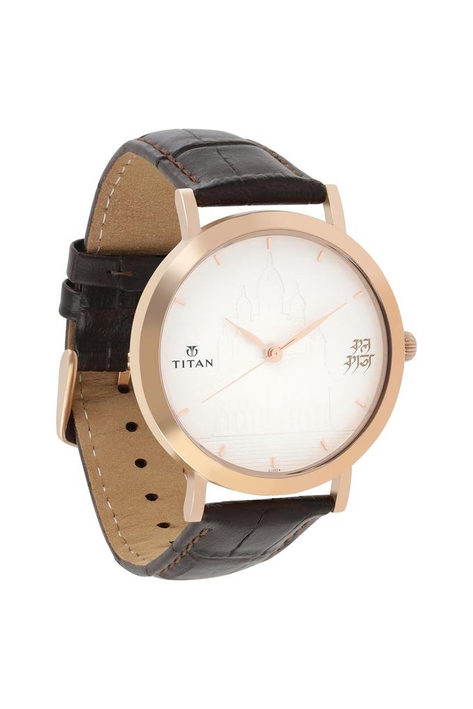 Buy TITAN Mens Forever Kolkata White Dial Leather Analogue Watch