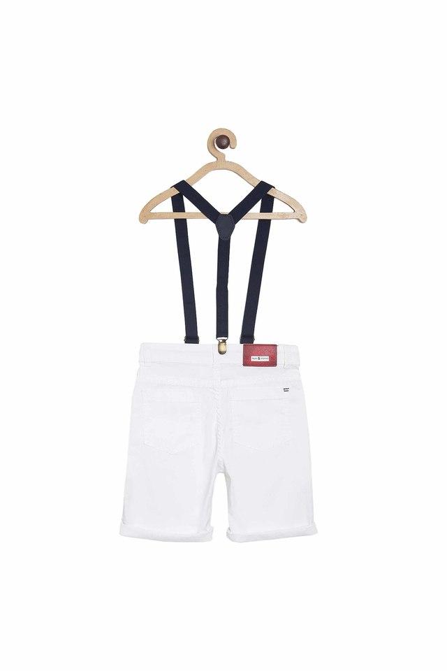 Buy TALES & STORIES White Boys White Regular Fit Cotton Shorts with  Suspenders