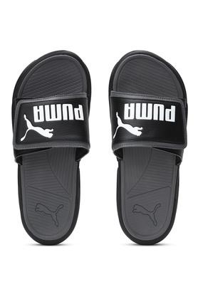 Synthetic Leather Regular Slip On Mens Slides