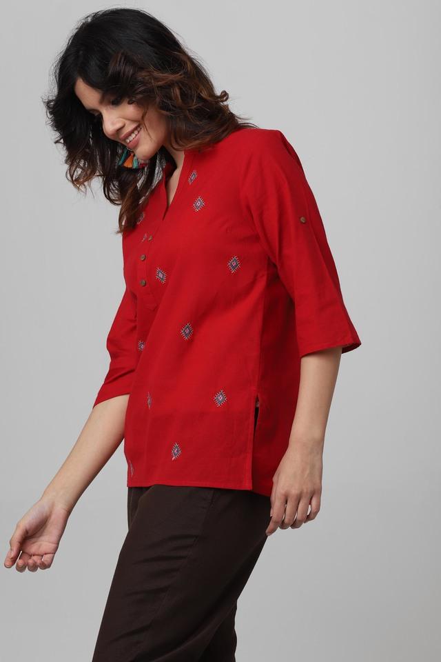 HAUTE CURRY -  Red Kurtis & Tops - Main