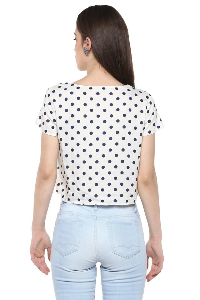 White polka store dot crop top