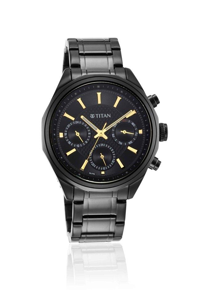 Buy TITAN Mens Black Dial Metallic Analogue Watch - 1767NM01 | Shoppers Stop