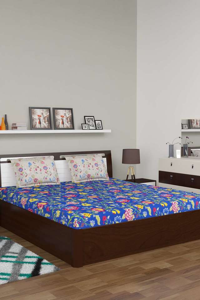 Buy PORTICO Floral Printed Double Bed Sheet with Pillow Cover Shoppers Stop