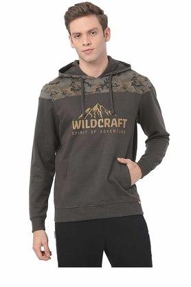 Buy WILDCRAFT Mens Regular Fit Solid Henley Neck Sweatshirt