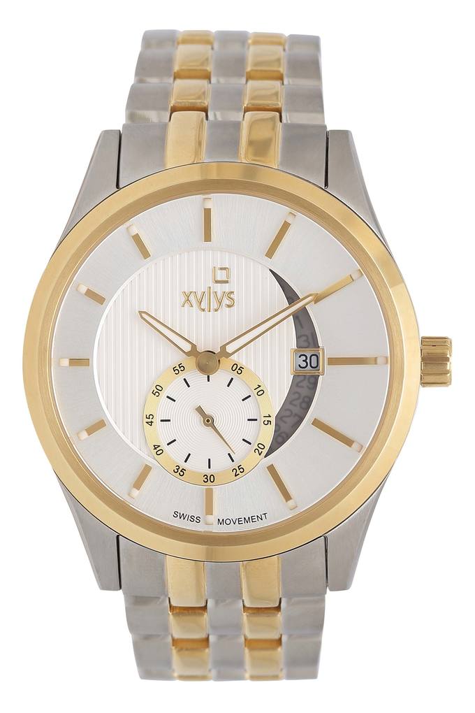 Buy XYLYS Mens White Dial Metallic Chronograph Watch - 40024BM01E