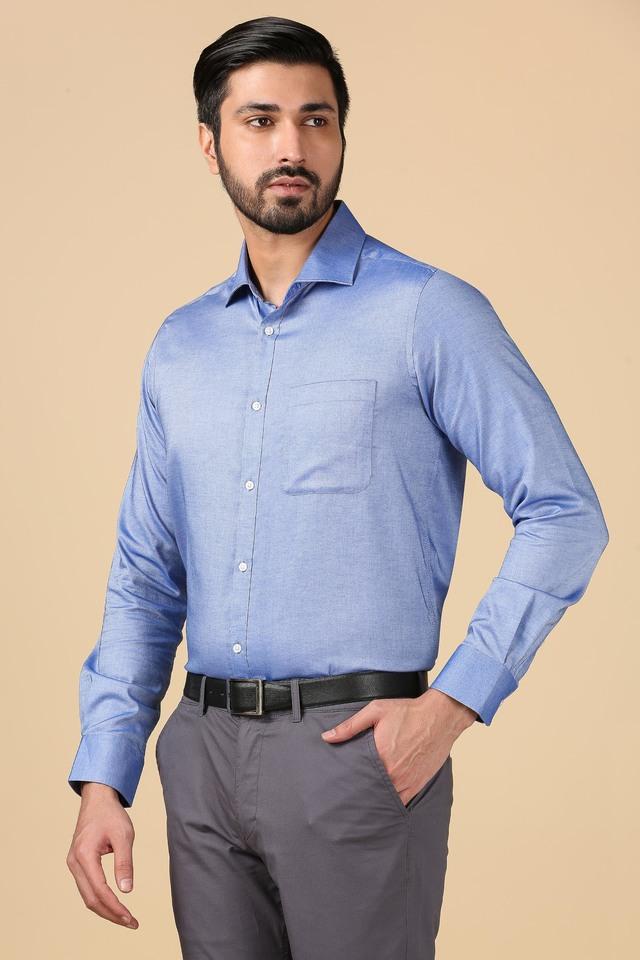 Buy STOP Solid Cotton Slim Fit Men's Formal Shirt Shoppers Stop
