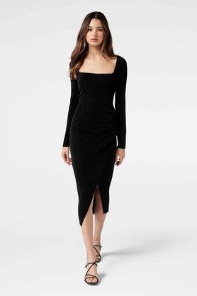 Straight cut outlet black dress