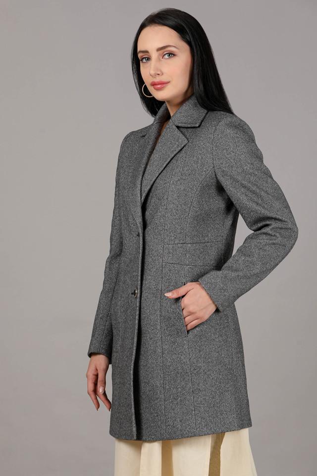 Buy STOP Black Textured Lapel Collar Polyester Womens Coat