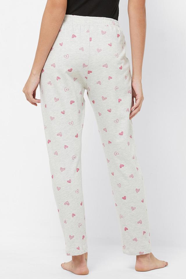 Buy MYSTERE PARIS Grey Womens 2 Pocket Heart Print Pyjamas