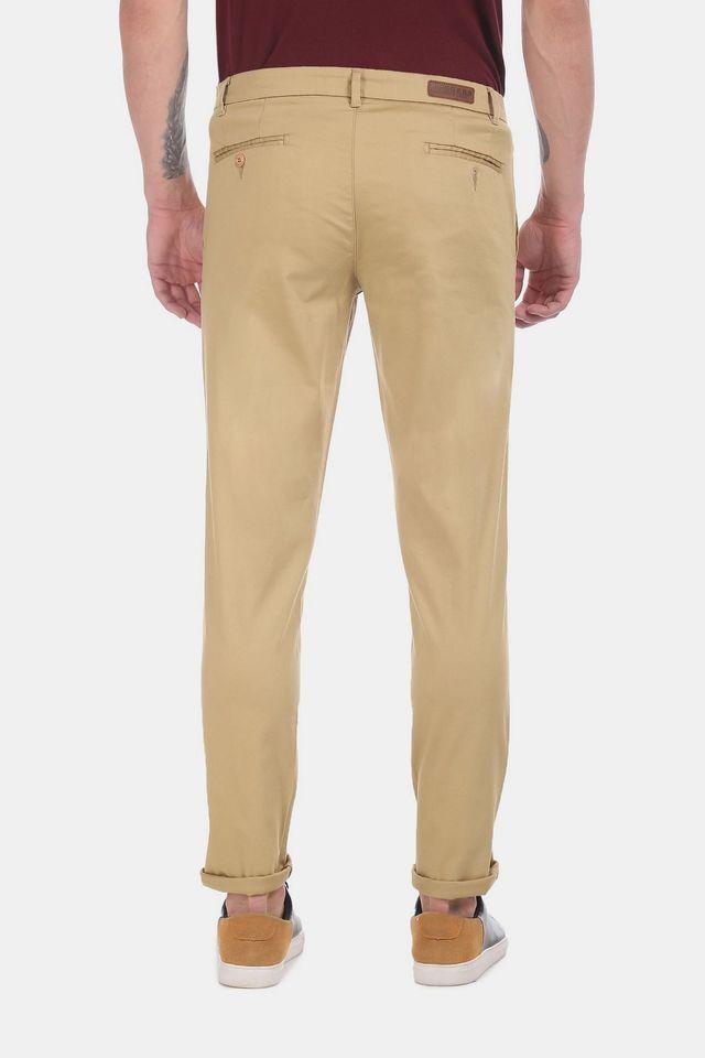 Buy Ruggers Men Beige Solid Tapered Fit Regular Trousers - Trousers for Men  3077187 | Myntra