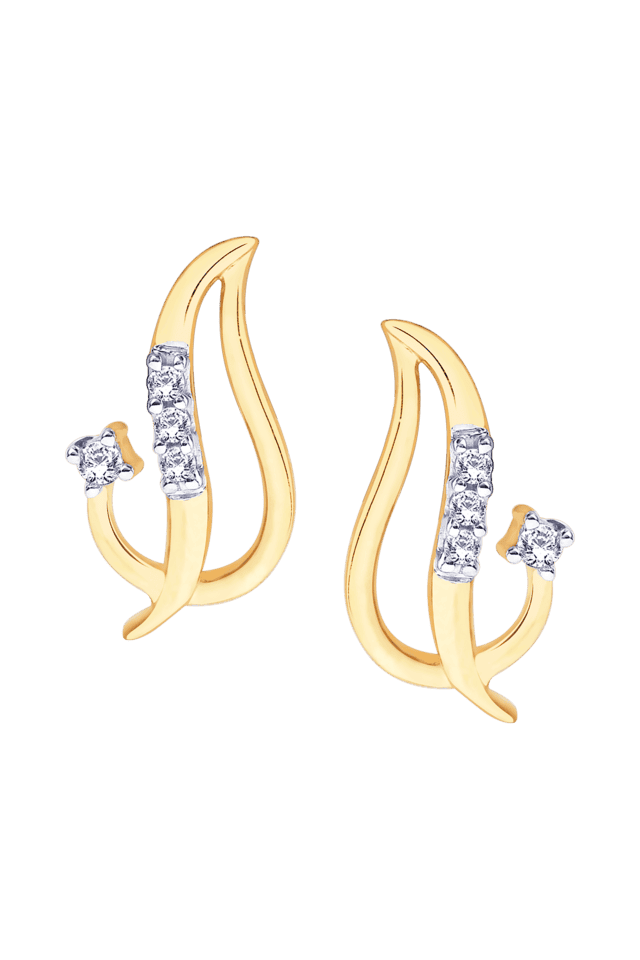 14KT Yellow Gold Stud Earrings With Circular Design