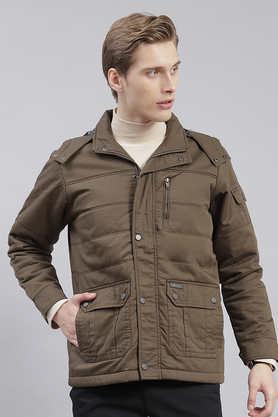 Solid Cotton Regular Fit Men's Jacket