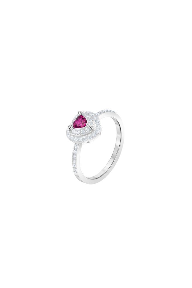 Swarovski love ring on sale white rhodium plating