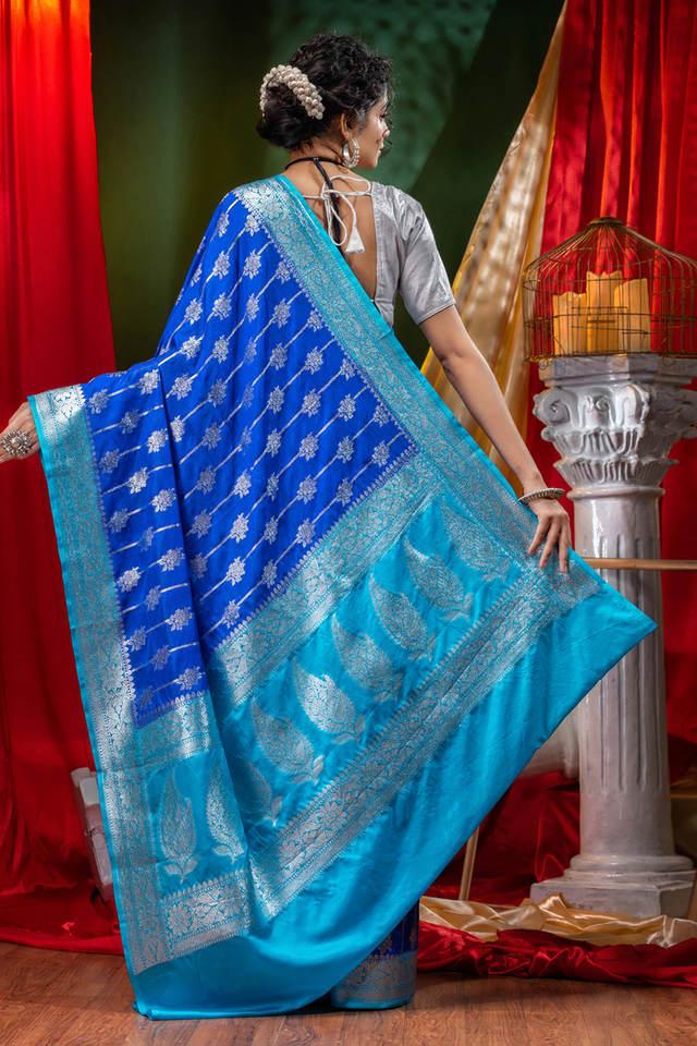 💙Top 30 Latest Royal Blue Saree Designs 2023💙 || Most Beautiful Blue  Colour Saree Designs - YouTube