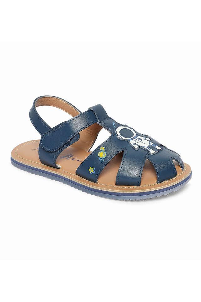 Buy ARIA NICA Boys Leather Astro Blue Slip on Sandals Shoppers Stop