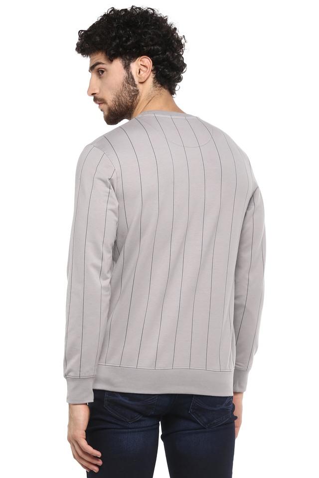 Buy OCTAVE Grey Melange Mens Round Neck Printed Sweatshirt Shoppers Stop