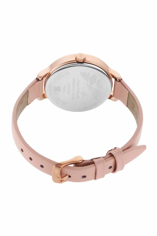 Buy Online Fastrack Bare Basics Round Rose Gold Dial Silver Metal