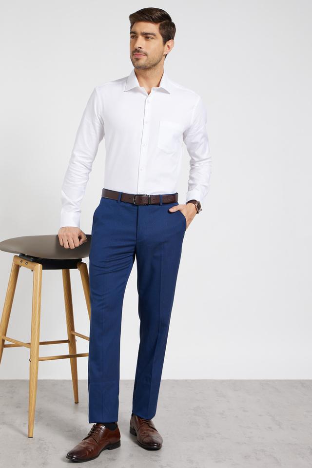 Navy Blue Wash & Wear Smart Fit Trouser – Diners Pakistan