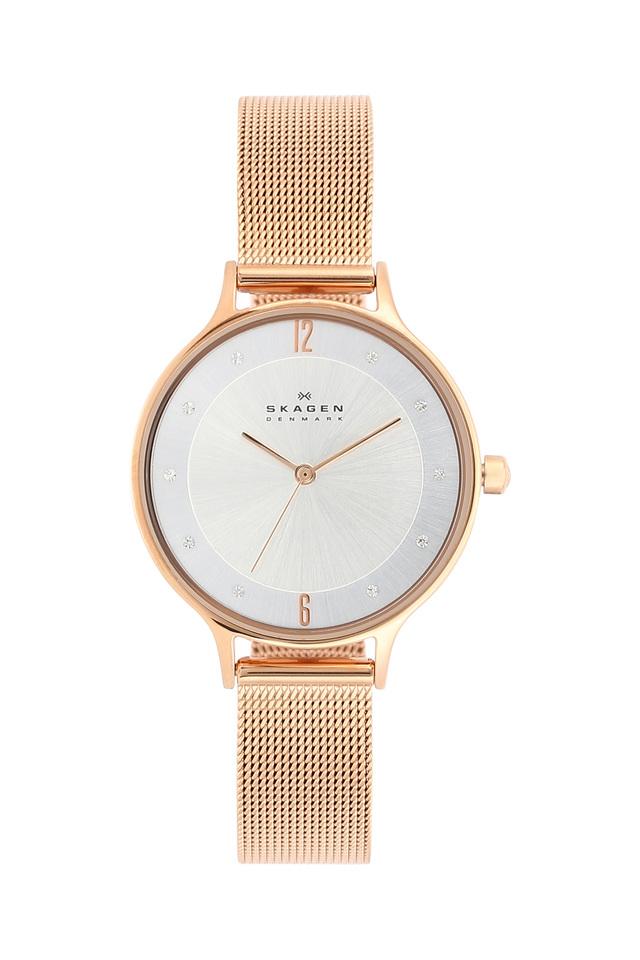 Vintage SIlver-tone Skagen Watch with Orange Details for Women – Watches  for Women Brands