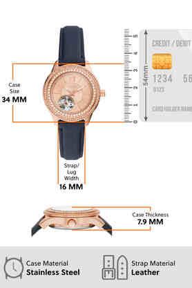 Buy FOSSIL Stella 34 mm Rose Gold Dial Leather Analogue Watch For