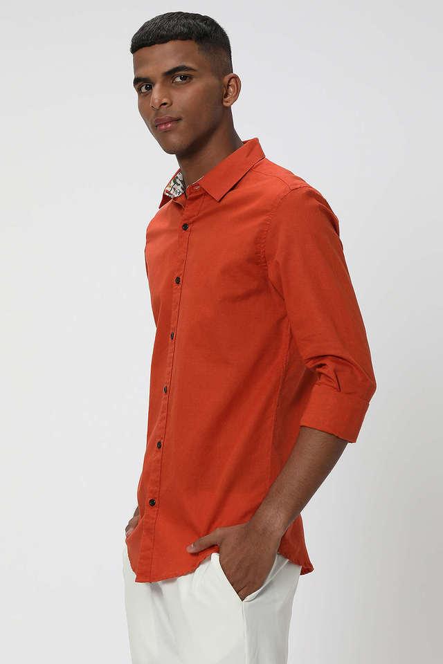 Solid Slim Fit Mens Casual Shirt