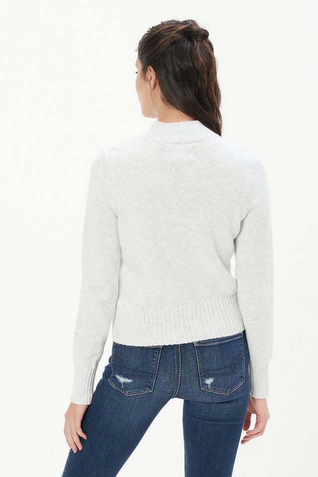 Buy AMERICAN EAGLE Cream Textured Cotton Round Neck Women's Sweater