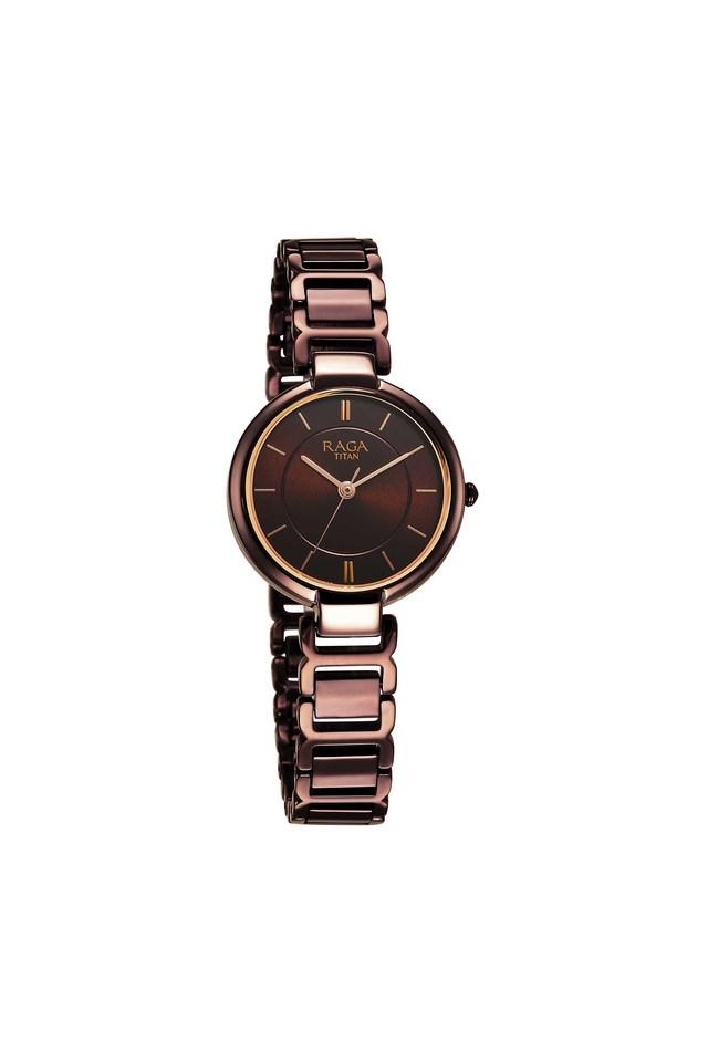 Buy TITAN Womens 35 x 6.50 x 29 mm Raga Delight Brown Dial Brass Analog Watch 2608QM02 Shoppers Stop