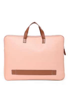 Pink leather 2024 laptop bag