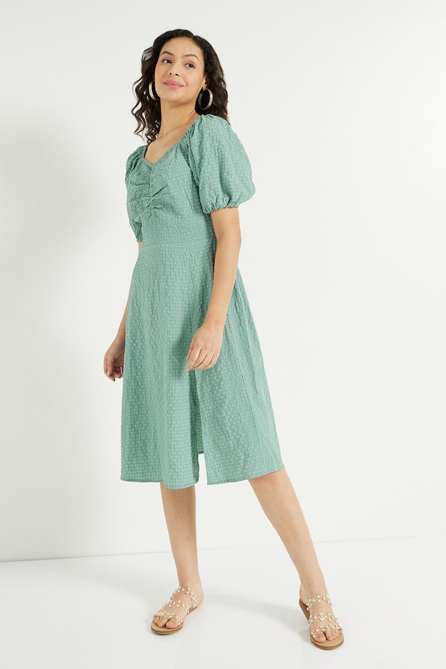 Buy INTUNE Green Casual Party Midi Dress for Women Shoppers Stop