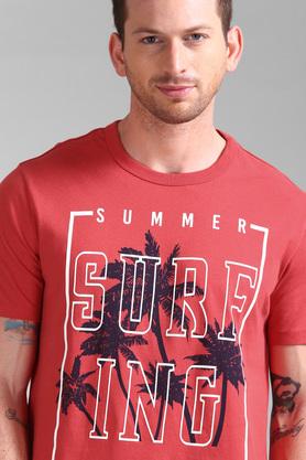 Mens Red Summer Surf Graphic Tee