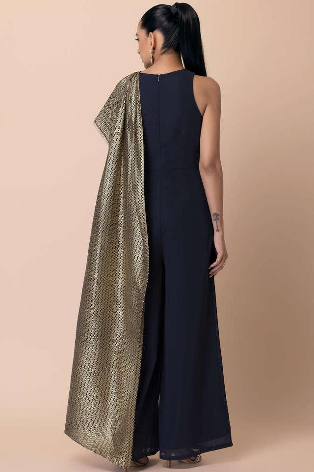 Buy INDYA Textured Sleeveless Women's Full Length Jumpsuit