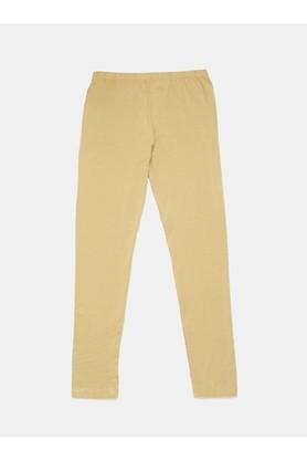 Buy De Moza Girls Gold Solid Polyester Legging (8-9 Years) Online