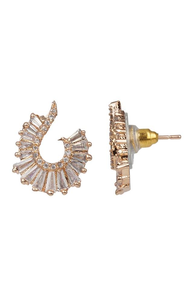 Buy TRIBAL ZONE Womens Round Golden Earring With Stud Stone  Shoppers Stop