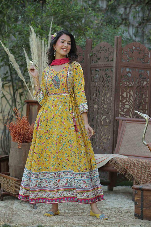 JUNIPER -  Yellow Ethnic Dresses - Main