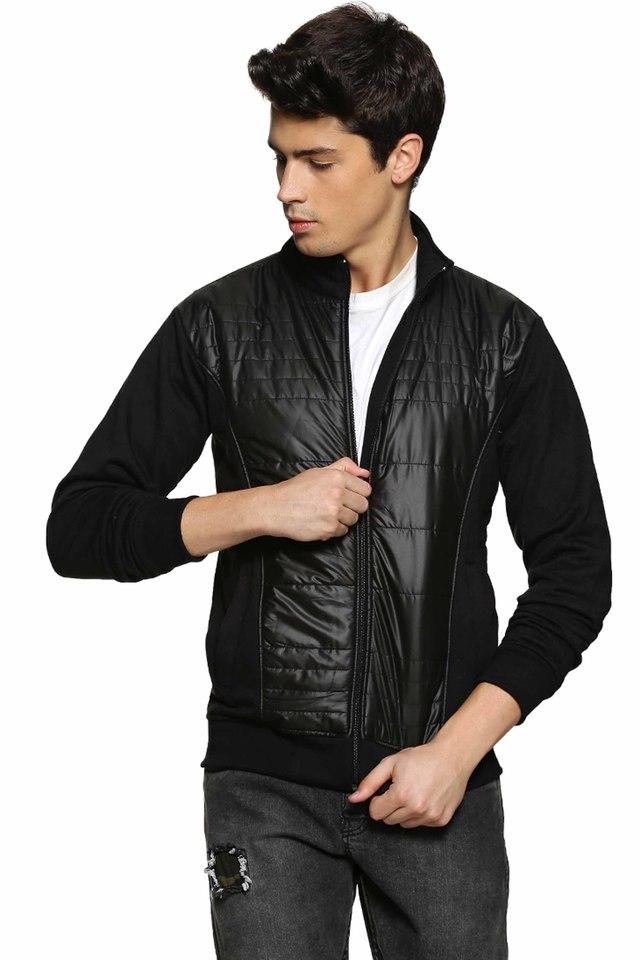 Buy CAMPUS SUTRA Black Men s Solid Jacket Shoppers Stop