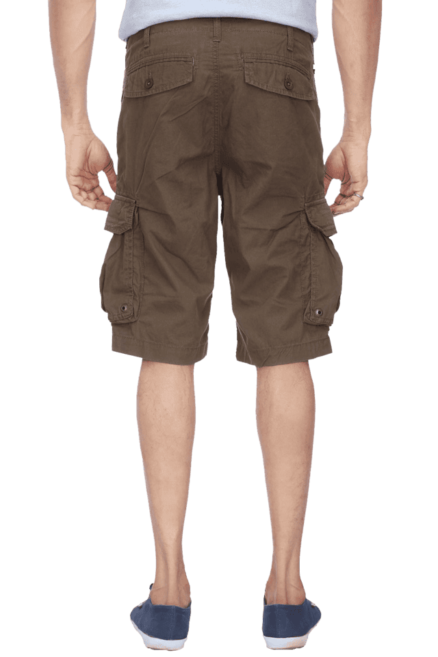 Buy CELIO Khaki Mens 6 Pocket Solid Cargo Shorts