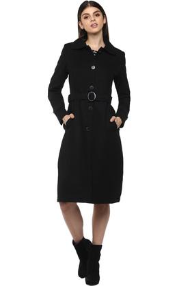 Buy MONTE CARLO Womens Collared Solid Long Trench Coat