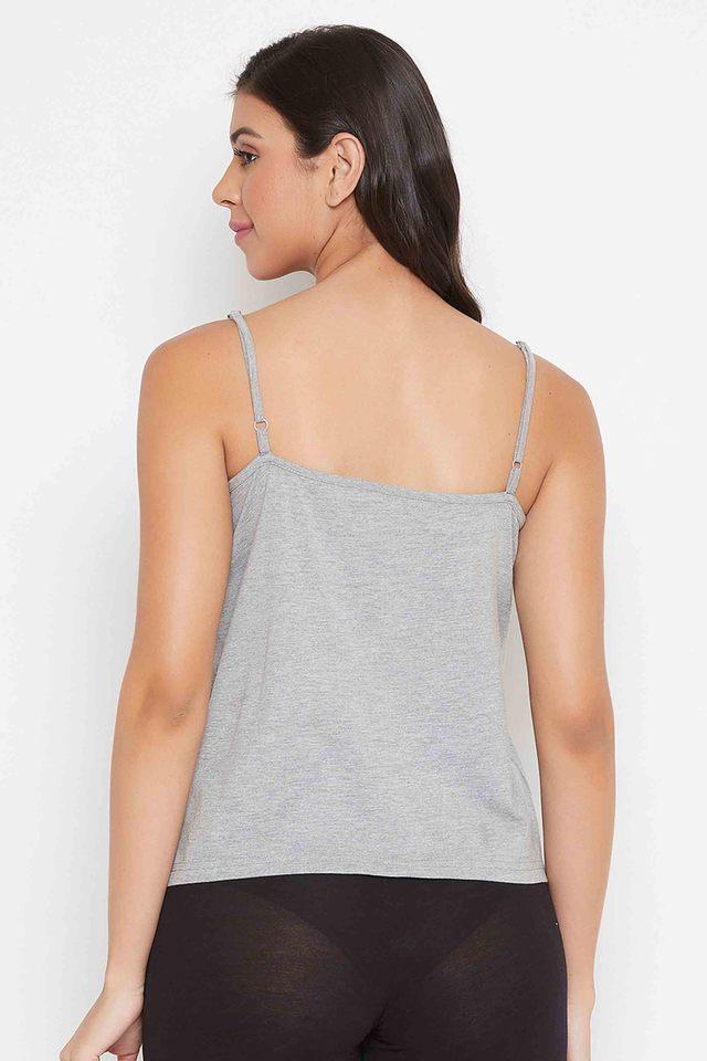 Buy CLOVIA Grey Cotton Regular Fit Sleeveless Womens Night Wear