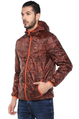 Mens Hooded Neck Printed Quilted Reversible Jacket